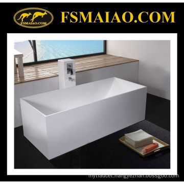 Rectangle White Bathtub Solid Surface Freestanding (BS-8617)